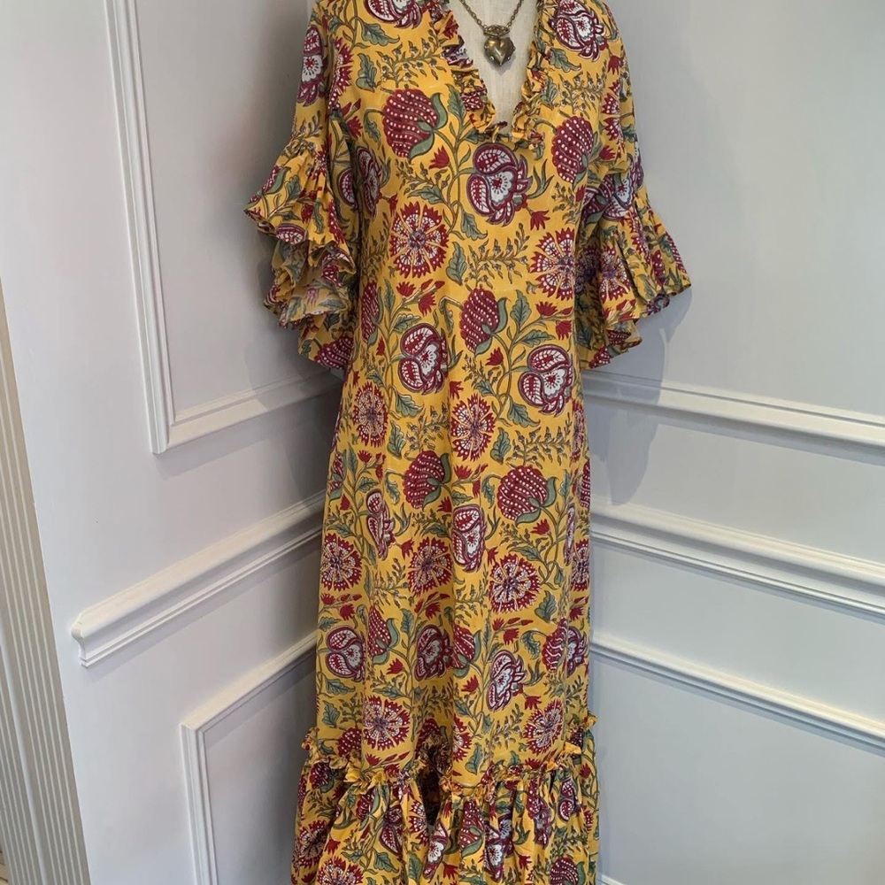 Fitzroy & Willa Soleil Maxi Boho Ruffle Dress